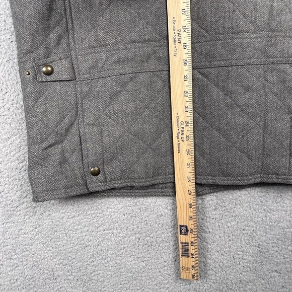 Jos. A. Bank 1905 Vest Mens XL Gray Wool Herringbone Quilted Tweed Field Pockets - Picture 10 of 12